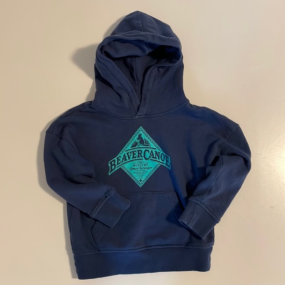 Roots - Beaver Canoe - Relaxed Hoodie - Toddler - 4T - Blue w/ Teal Logo - Picture 1 of 3